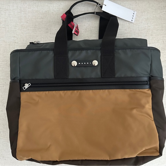 MARNI Nylon Hackney Tote Bag in Brown - Picture 8 of 8